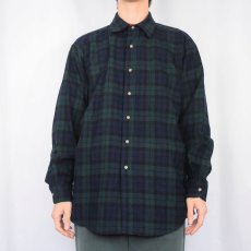 画像2: 90's〜 PENDLETON USA製 チェック柄 ウールシャツ L (2)