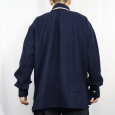 画像3: ハンドメイド ウールプルオーバーシャツジャケット NAVY (3)