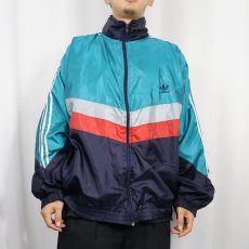 画像2: 80's adidas マルチカラー ジップジャケット L (2)