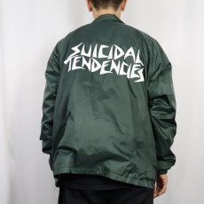 画像4: SUICIDAL TENDENCIES ハードコアバンド ナイロンコーチジャケット GREEN XL (4)