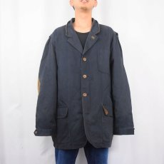 画像2: ORVIS エルボーパッチ付き コットンハンティングジャケット NAVY XXL (2)