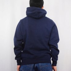 画像3: 90's RUSSELL ATHLETIC USA製 無地スウェットフーディー NAVY M (3)