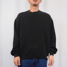 画像2: 90's RUSSELL ATHLETIC USA製 前V 無地スウェット BLACK L (2)