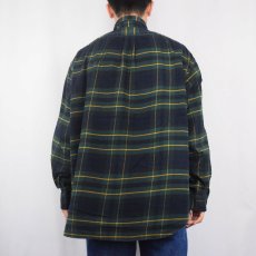 画像3: Ralph Lauren "BIG SHIRT" チェック柄 ボタンダウン ライトネルシャツ L (3)