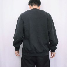 画像3: 90's DISCUS USA製 前V 無地スウェット BLACK L (3)