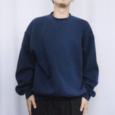 画像2: 90's DISCUS 前V 無地スウェット NAVY XL (2)