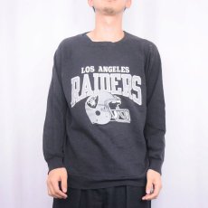 画像2: 80's Champion トリコタグ USA製 "LOS ANGELS RAIDERS" プリントラグランスウェット BLACK XL (2)