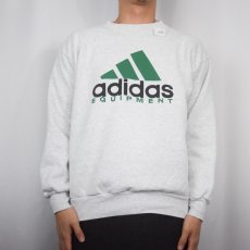 画像2: 90's ブート adidas EQUIPMENT USA製 ロゴプリントスウェット L (2)