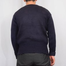 画像3: 50's〜 ウールニットセーター NAVY (3)