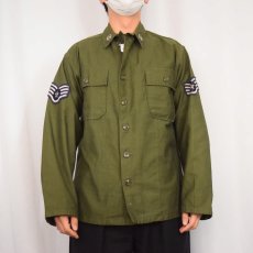 画像2: 50's U.S.ARMY パッチ付き ユーティリティシャツ 1st MEDIUM (2)