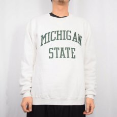 画像2: 80's RUSSELL ATHLETIC USA製 "MICHIGAN STATE" 前V プリントスウェット XL (2)