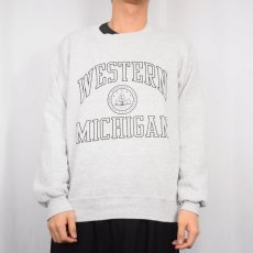 画像2: 90's RUSSELL ATHLETIC USA製 "WESTERN MICHIGAN" 前V プリントスウェット L (2)