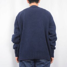 画像3: POLO Ralph Lauren ロゴ刺繍 コットンニットセーター NAVY XXL (3)