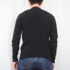 画像3: POLO Ralph Lauren ロゴ刺繍 コットンニットセーター BLACK M (3)