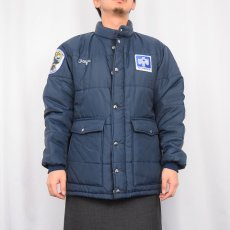 画像3: 70's Swingster USA製 パッチ付き 中綿入り レーシングジャケット NAVY L (3)