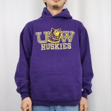 画像2: 80's RUSSELL ATHLETIC USA製 "UW HUSKIES" プリントスウェットフーディー XL (2)