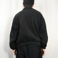 画像3: 90's Eddie Bauer EBTEK USA製 ロゴ刺繍 フリースジップジャケット BLACK S (3)