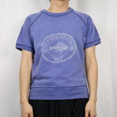 画像2: 90's POLO SPORT Ralph Lauren "RALPH'S HARBOR" プリント半袖ラグランスウェット S (2)