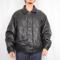 画像2: Eddie Bauer レザージャケット BLACK L (2)