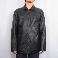 画像2: London BRAND レザージャケット BLACK L (2)