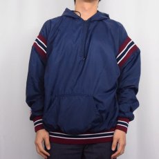 画像2: 80's RUSSELL ATHLETIC USA製 ハーフジップ ナイロンプルオーバーパーカー NAVY XL (2)