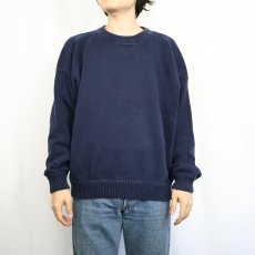 画像2: 80〜90's Eddie Bauer コットンニットセーター NAVY XL (2)