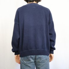 画像3: 80〜90's Eddie Bauer コットンニットセーター NAVY XL (3)