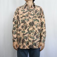 画像2: 70's L.L.Bean ダックハンターカモ柄 ヘビーネルシャツ SIZE15 1/2 (2)