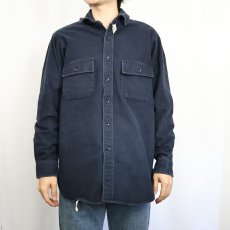 画像2: 80's L.L.Bean USA製 シャモアクロスシャツ NAVY SIZE15 1/2 (2)