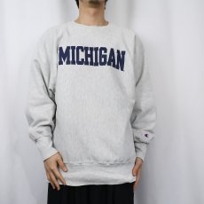 画像2: 90's Champion REVERSE WEAVE "MICHIGAN" プリントスウェット XL (2)