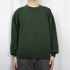 画像2: 90's RUSSELL ATHLETIC USA製 前V 無地スウェット GREEN L (2)