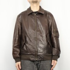 画像2: ARMA COLLECTION "B-15TYPE" レザージャケット BROWN SIZE50 (2)