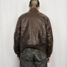 画像3: ARMA COLLECTION "B-15TYPE" レザージャケット BROWN SIZE50 (3)