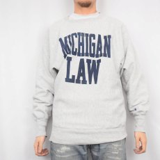 画像2: 90's Champion REVERSE WEAVE USA製 "MICHIGAN LAW" 染み込みプリントスウェット XL (2)