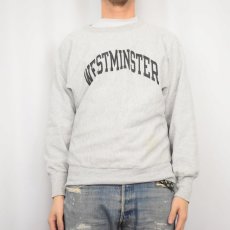 画像2: 90's Champion REVERSE WEAVE USA製 "WESTMINSTER" 染み込みプリントスウェット M (2)