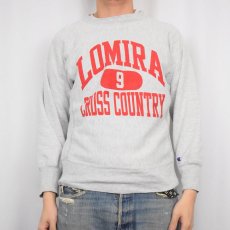 画像2: 80's Champion REVERSE WEAVE トリコタグ USA製 "LOMIRA CROSS COUNTRY" 染み込みプリントスウェット M (2)