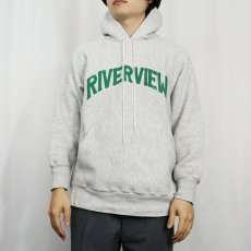 画像2: 90's Lee USA製 REVERSE WEAVE TYPE "RIVERVIEW" プリントスウェットフーディー L (2)