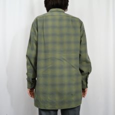 画像3: 60's PENDLETON オンブレーチェック柄 ウールシャツ SIZE16 1/2 (3)