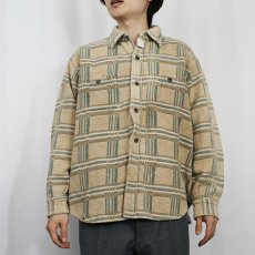 画像2: 80's Doeskin チェック柄 ヘビーネルシャツ XL (2)