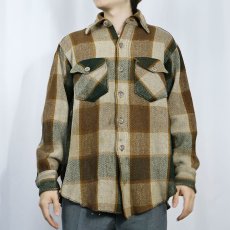 画像2: 70's Woolrich チェック柄 ウールシャツジャケット M (2)