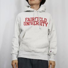 画像2: Champion REVERSE WEAVE "FAIRFIELD UNIVERSITY" 染み込みプリントスウェットフーディー S (2)