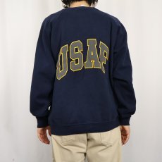 画像4: 90's SOFFE USA製 "USAF" リフレクタープリントラグランスウェット NAVY XL (4)