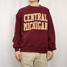 画像2: 90's RUSSELL ATHLETIC USA製 "CENTRAL MICHIGAN" 前V プリントスウェット XL (2)