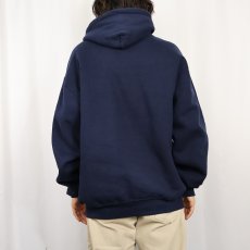 画像3: 90's RUSSELL ATHLETIC USA製 無地 ヘンリーネックスウェットフーディー NAVY XL (3)