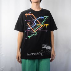 画像2: "MontreAll-City" 路線図プリントTシャツ L (2)