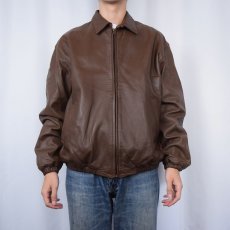 画像2: POLO Ralph Lauren レザージャケット BROWN M (2)