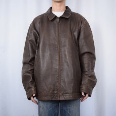 画像2: POLO Ralph Lauren レザージャケット BROWN XL (2)