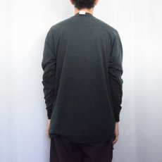 画像3: 90's RUSSELL ATHLETIC USA製 "HIGH COTTON" 無地 モックネックロンT BLACK XL (3)