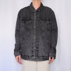 画像2: Levi's ブラックデニムジャケット XXL (2)