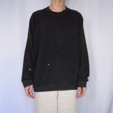 画像2: 90's FRUIT OF THE LOOM USA製 無地ラグランスウェット BLACK XXL (2)